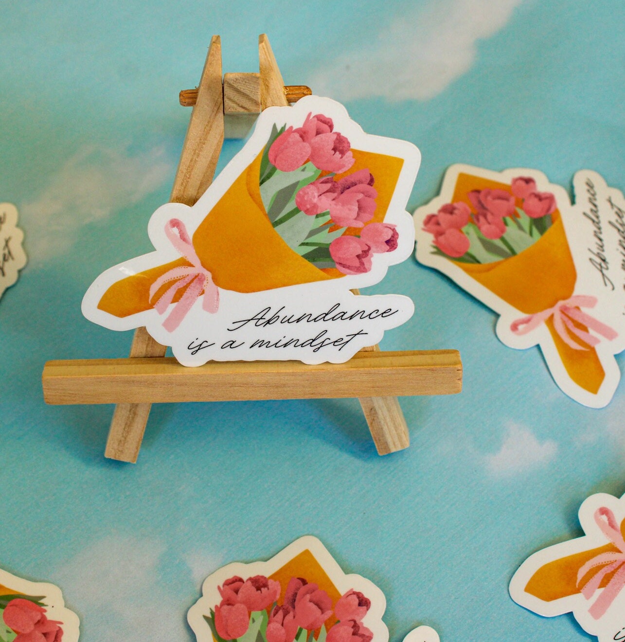 Abundance is a Mindset Tulip Flower Vinyl Sticker