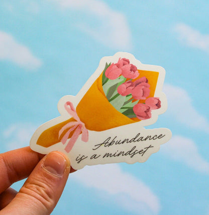 Abundance is a Mindset Tulip Flower Vinyl Sticker