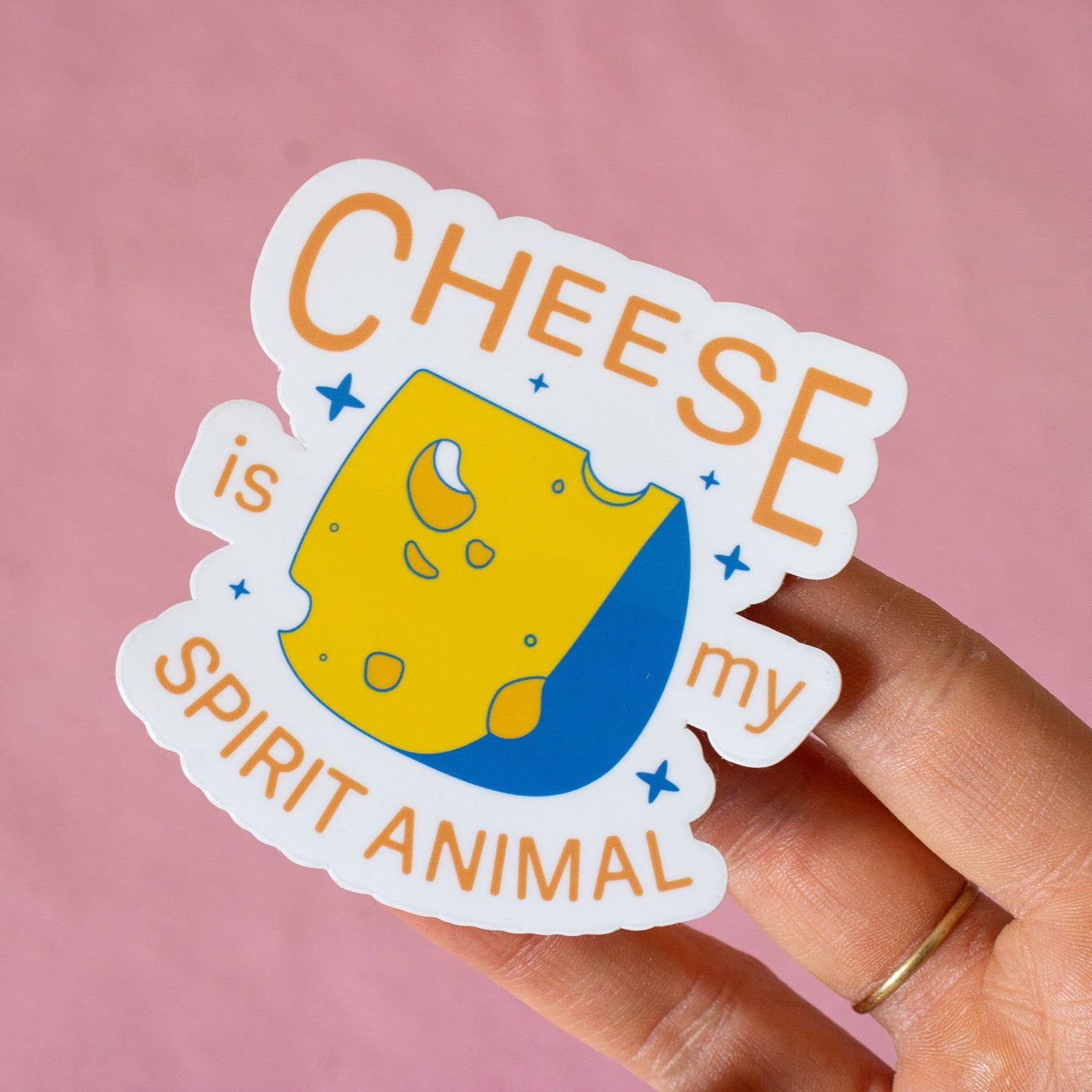 Cheese is my Spirit Animal Vinyl Sticker