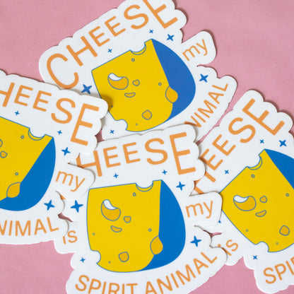 Cheese is my Spirit Animal Vinyl Sticker