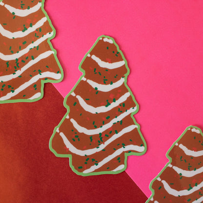 Chocolate Christmas Tree Cake Vinyl Sticker