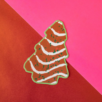 Chocolate Christmas Tree Cake Vinyl Sticker