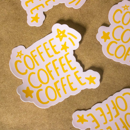 Coffee Coffee Coffee Vinyl Sticker