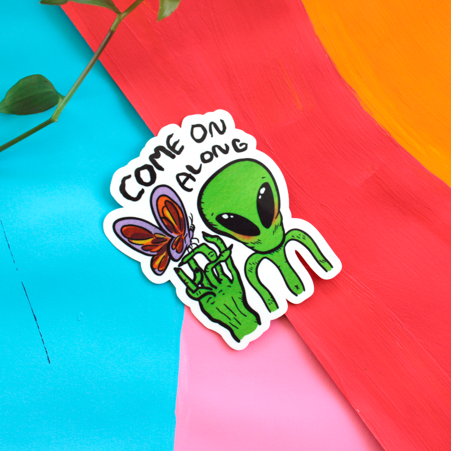 Come on Along Alien Vinyl Sticker