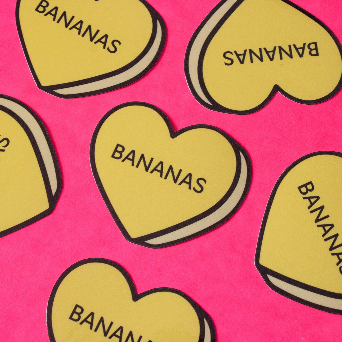 Bananas Conversation Heart Vinyl Sticker