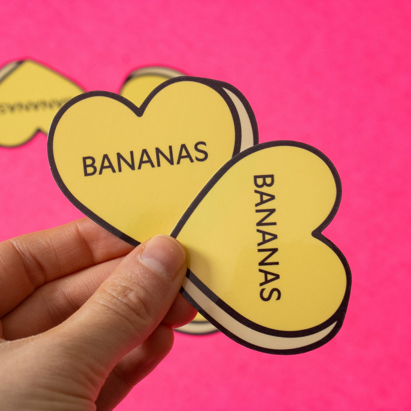 Bananas Conversation Heart Vinyl Sticker