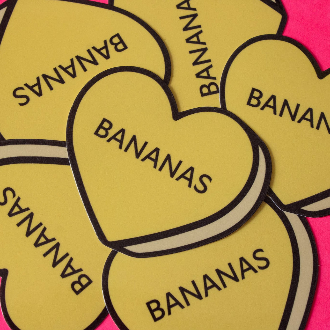 Bananas Conversation Heart Vinyl Sticker