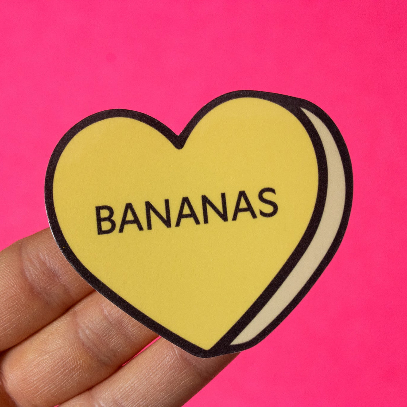 Bananas Conversation Heart Vinyl Sticker