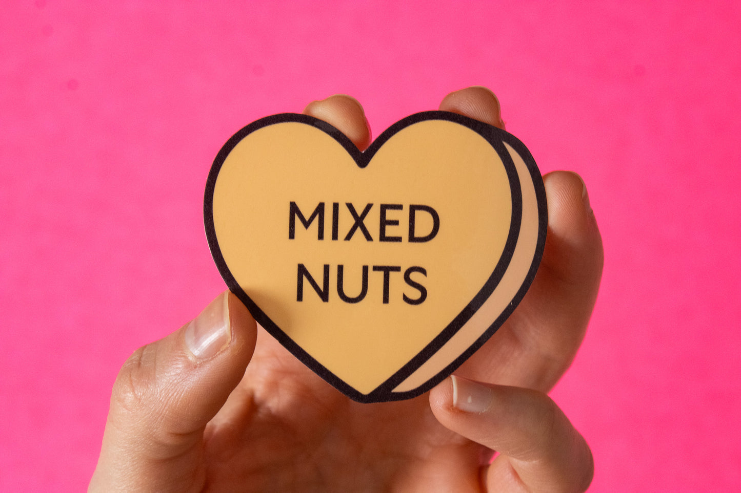 Mixed Nuts Conversation Heart Vinyl Sticker