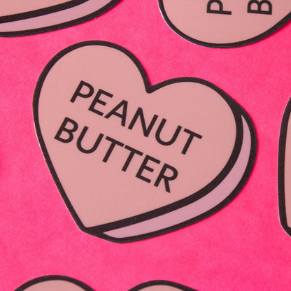 Peanut Butter Conversation Heart Vinyl Sticker