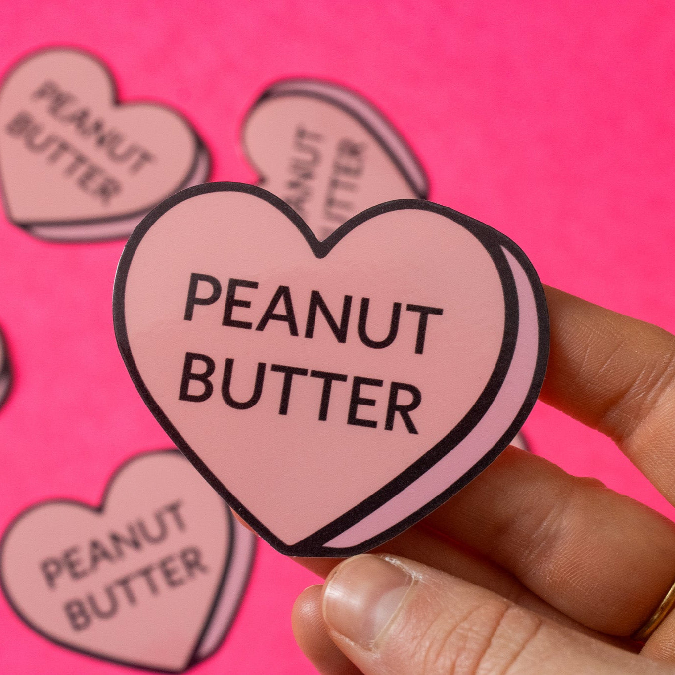 Peanut Butter Conversation Heart Vinyl Sticker