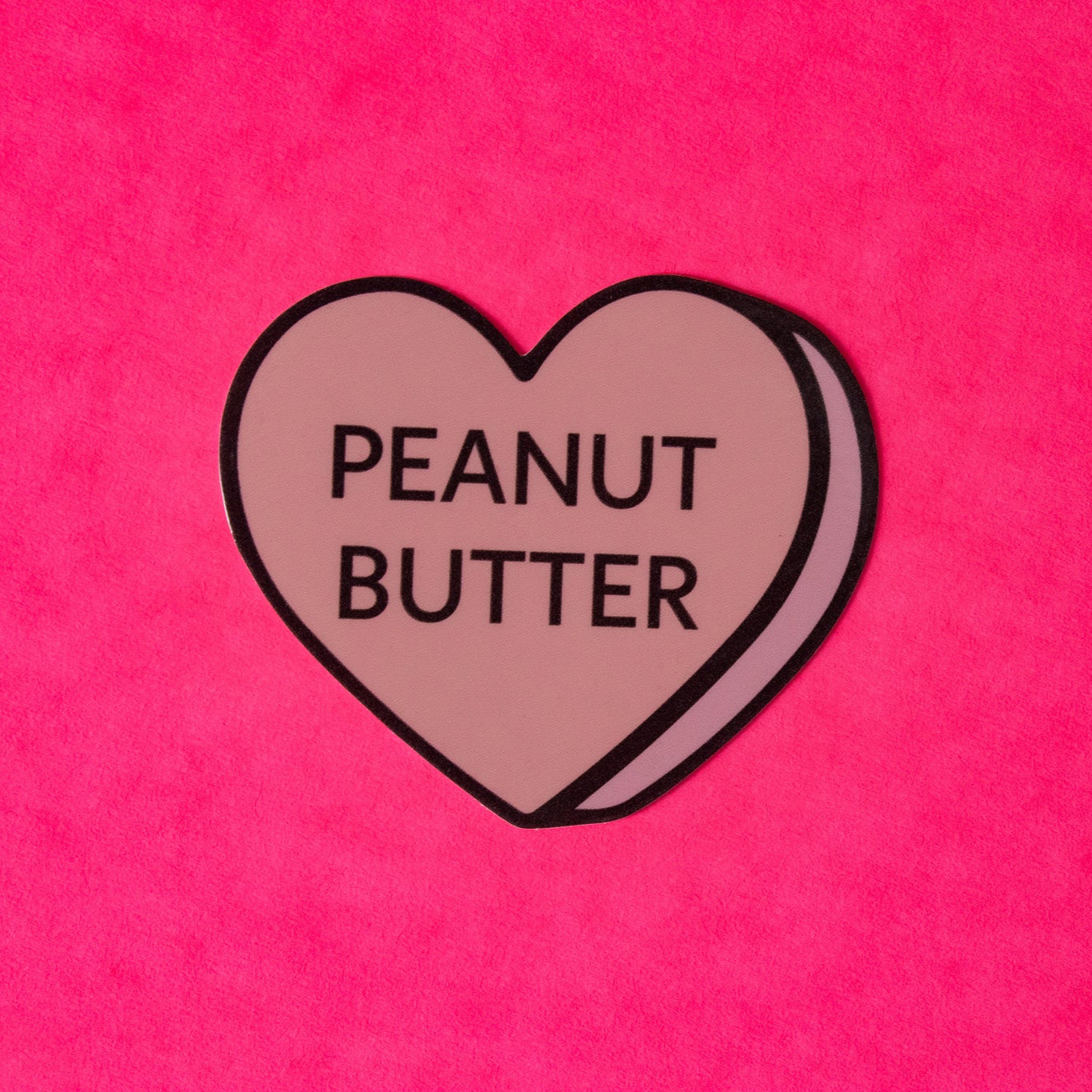 Peanut Butter Conversation Heart Vinyl Sticker