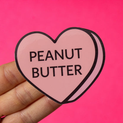 Peanut Butter Conversation Heart Vinyl Sticker