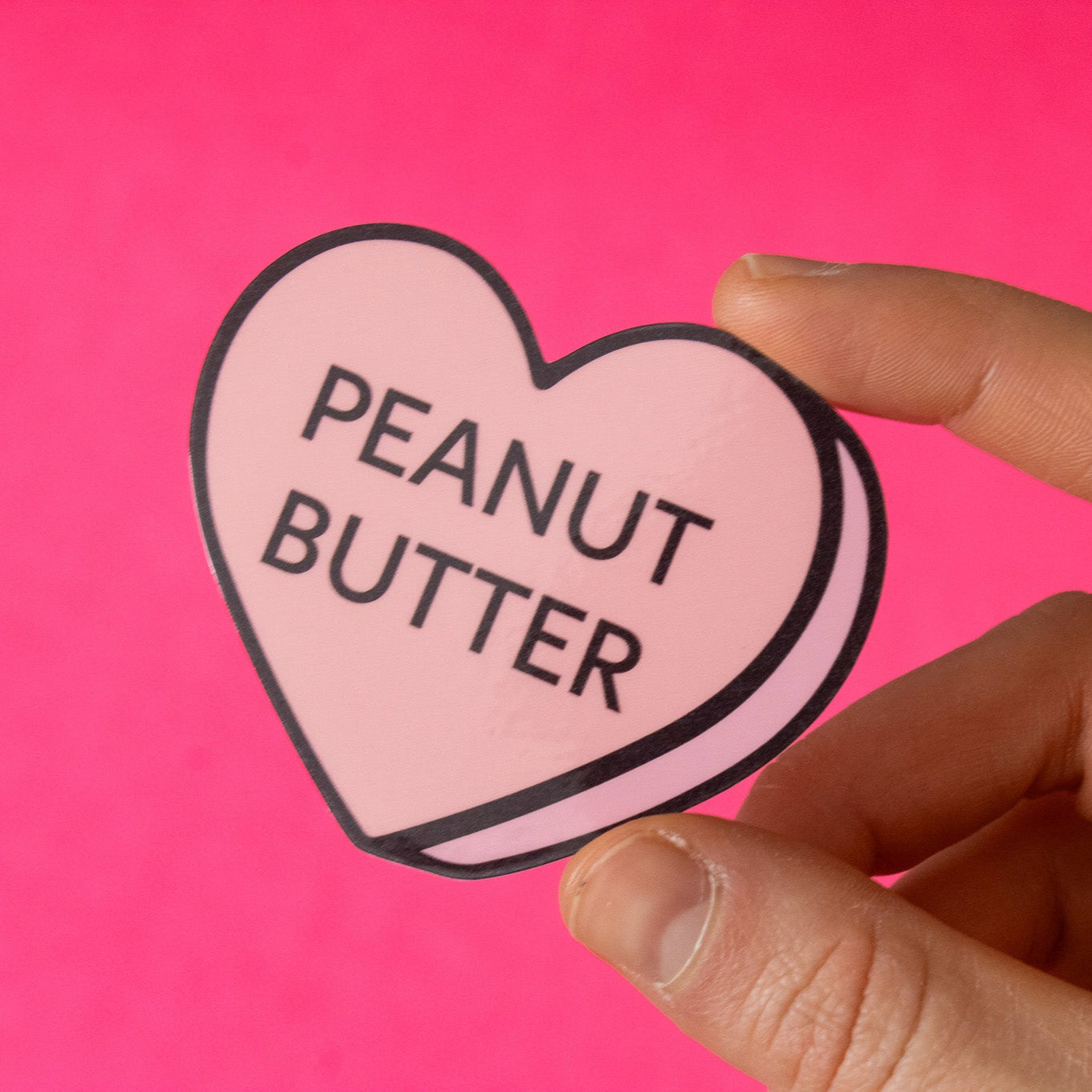 Peanut Butter Conversation Heart Vinyl Sticker