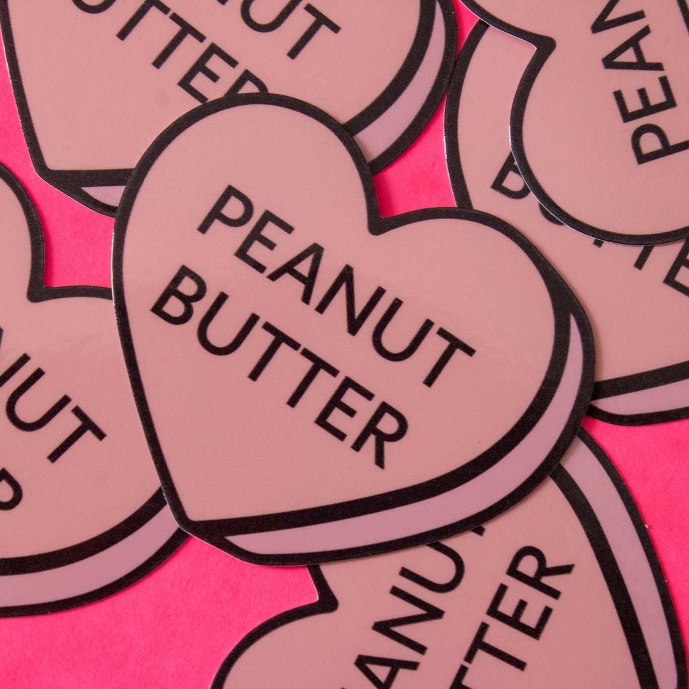 Peanut Butter Conversation Heart Vinyl Sticker