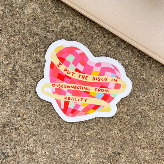 Disco in Disconnecting From Reality Vinyl Sticker