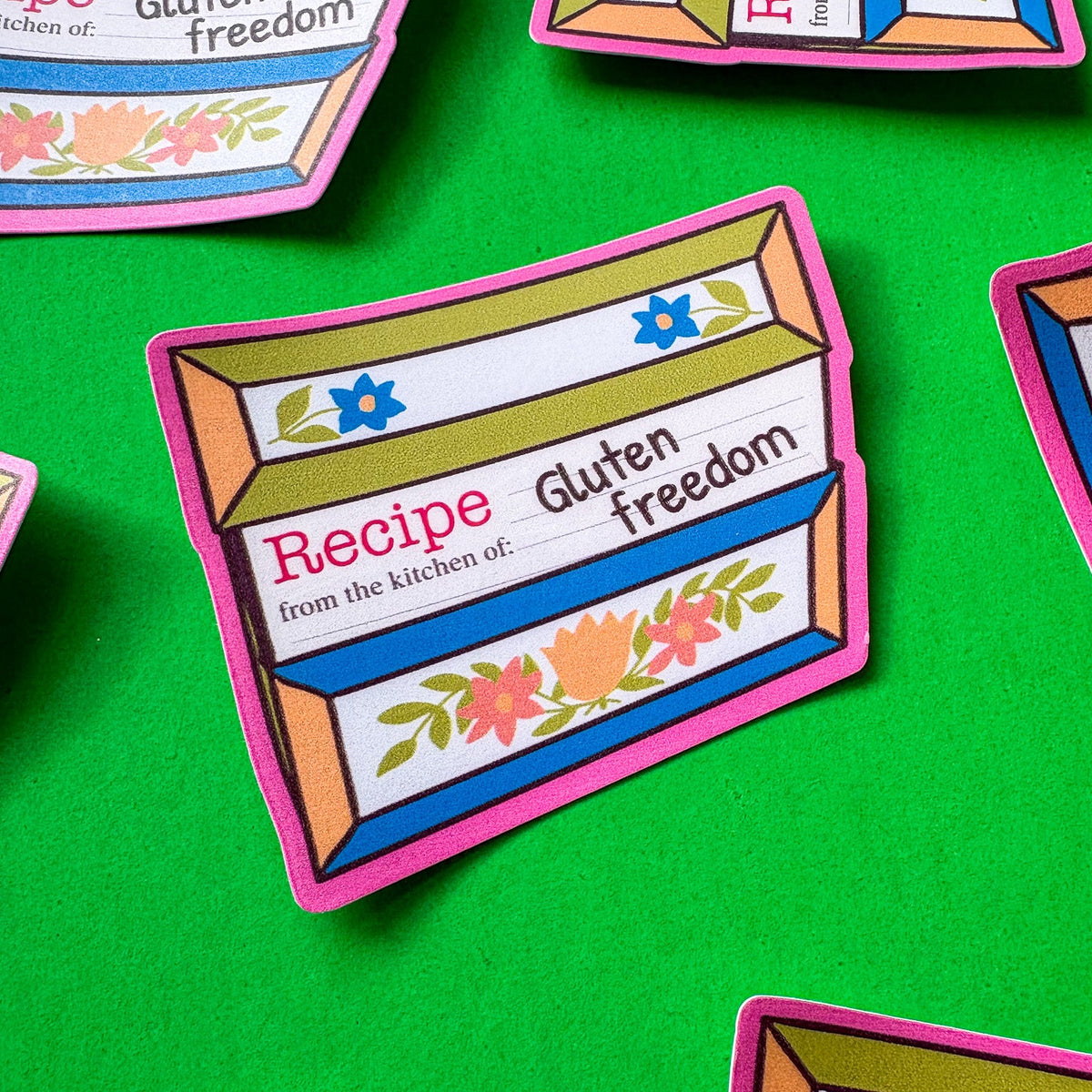 Gluten Freedom Recipe Box Vinyl Sticker