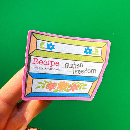 Gluten Freedom Recipe Box Vinyl Sticker