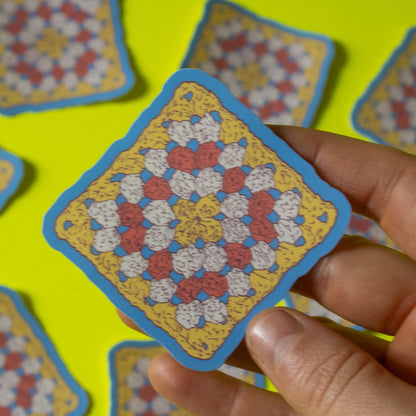 Granny Square Vinyl Sticker