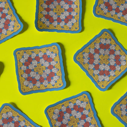 Granny Square Vinyl Sticker