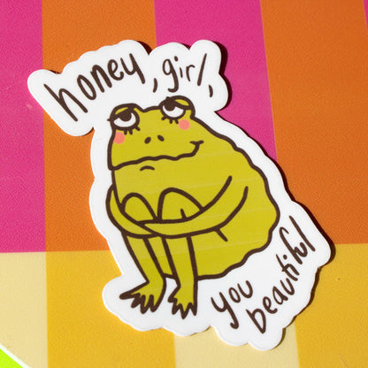 Self Love Frog Vinyl Sticker