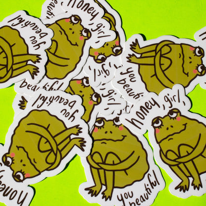 Self Love Frog Vinyl Sticker