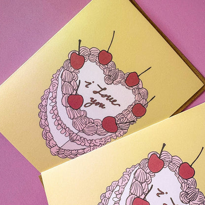 Vintage Heart Cake Valentine Card