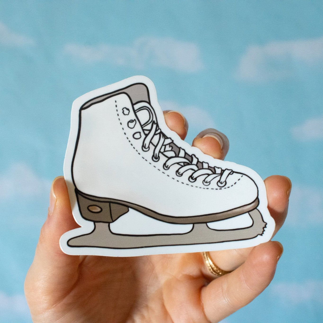 Ice Skate Vinyl Sticker