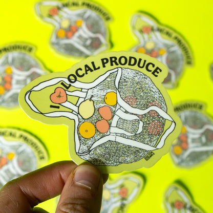 I Heart Local Produce Vinyl Sticker