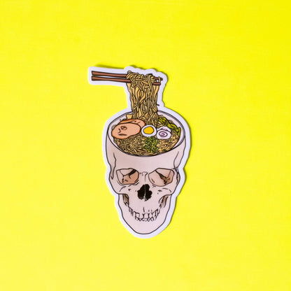 Ramen Noodle Skull Vinyl Sticker