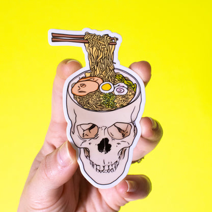Ramen Noodle Skull Vinyl Sticker