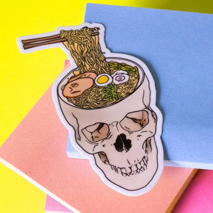 Ramen Noodle Skull Vinyl Sticker