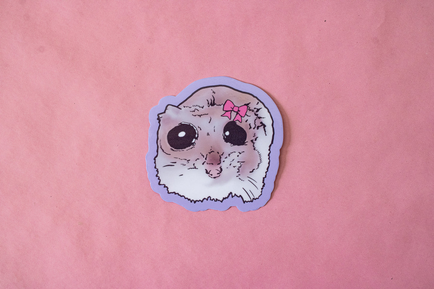 Rat With Bow Meme Vinyl Sticker