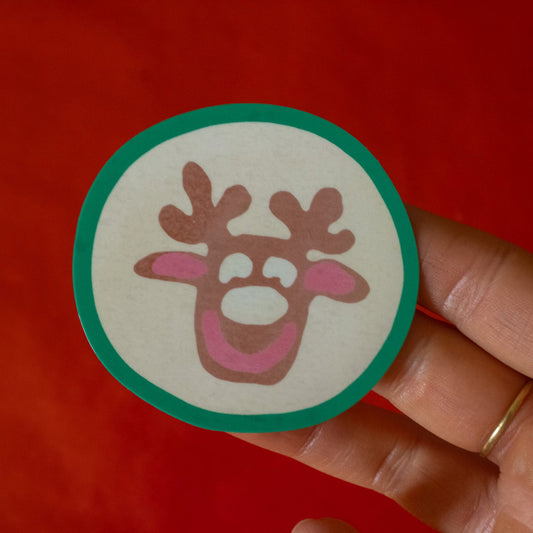 Reindeer Christmas Sugar Cookie Vinyl Sticker