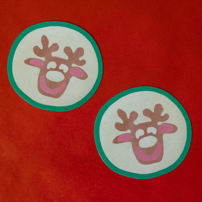 Reindeer Christmas Sugar Cookie Vinyl Sticker