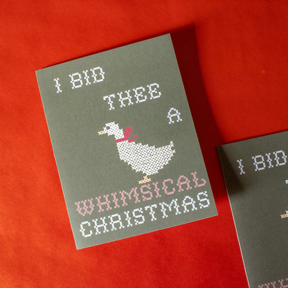 Whimsical Christmas Silly Goose Greeting Card | Cute, funny holiday humor gift