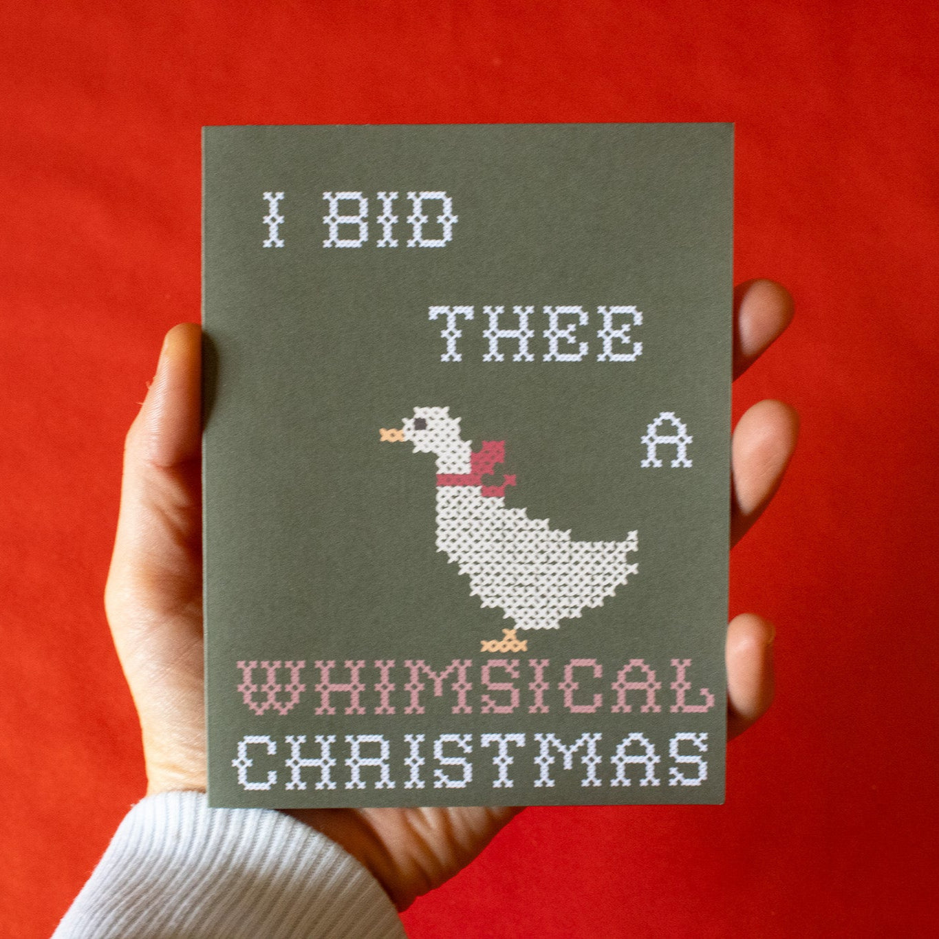 Whimsical Christmas Silly Goose Greeting Card | Cute, funny holiday humor gift