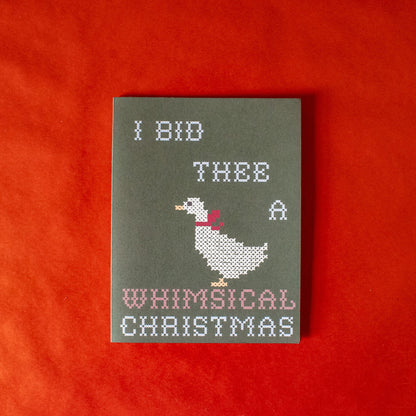 Whimsical Christmas Silly Goose Greeting Card | Cute, funny holiday humor gift