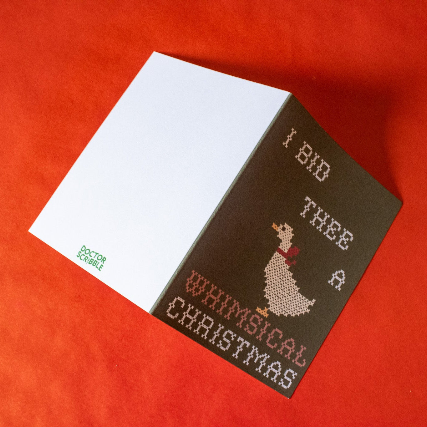 Whimsical Christmas Silly Goose Greeting Card | Cute, funny holiday humor gift