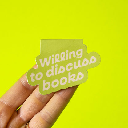 Willing to Discuss Books Bookmark Magnet
