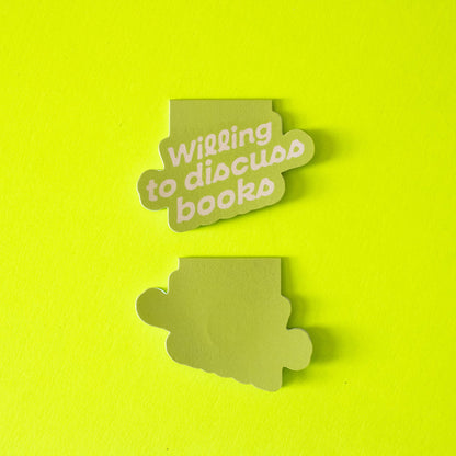 Willing to Discuss Books Bookmark Magnet