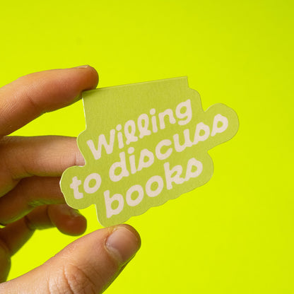 Willing to Discuss Books Bookmark Magnet