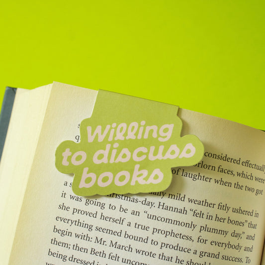 Willing to Discuss Books Bookmark Magnet
