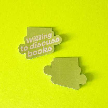 Willing to Discuss Books Bookmark Magnet