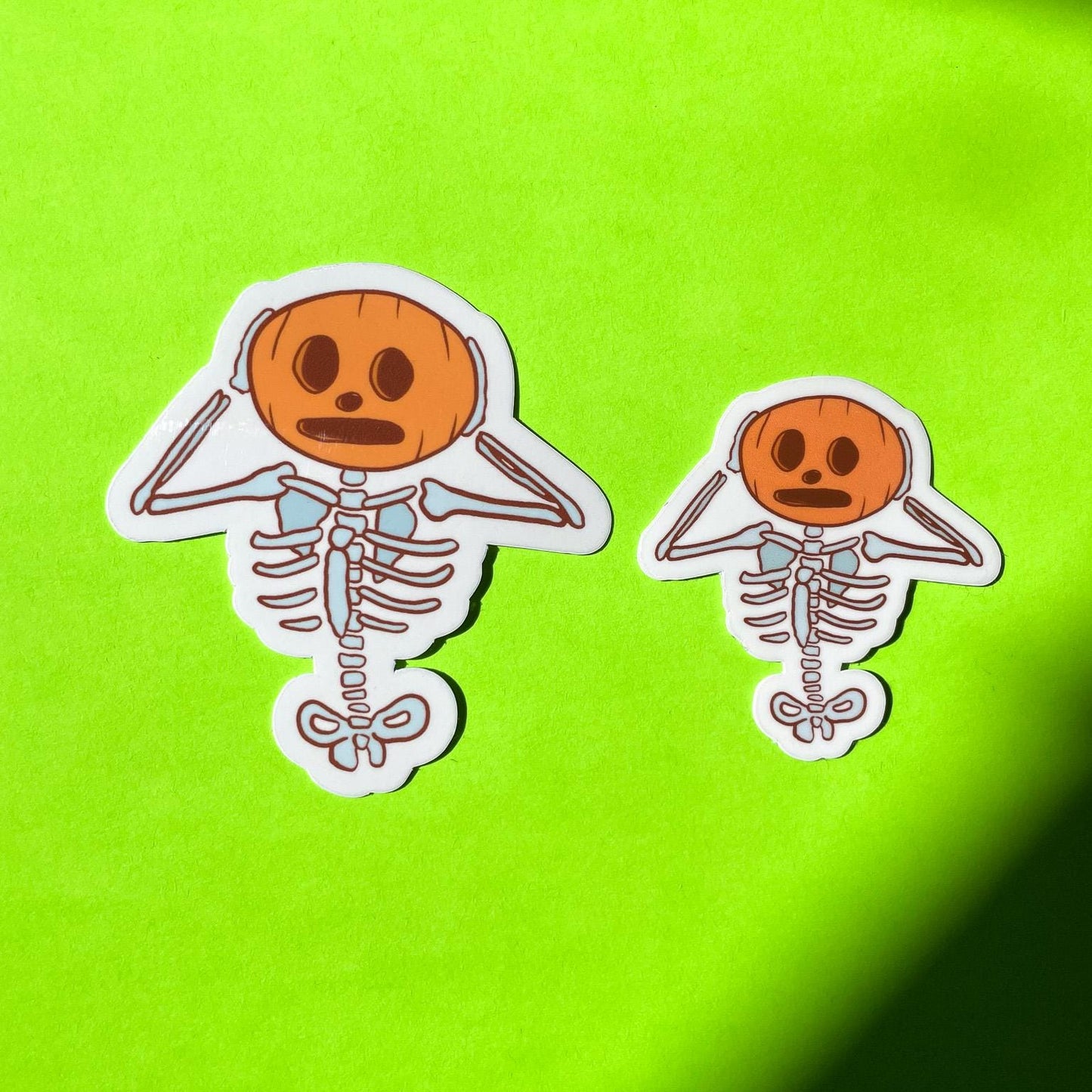 Pumpkin Head Skeleton Vinyl Sticker