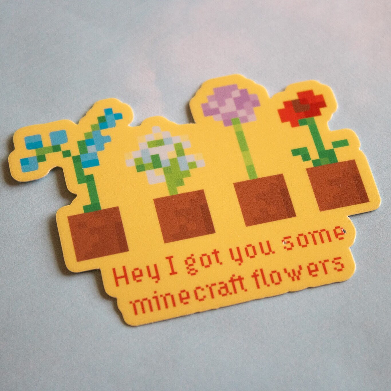 Mine Craft Flowers Sticker