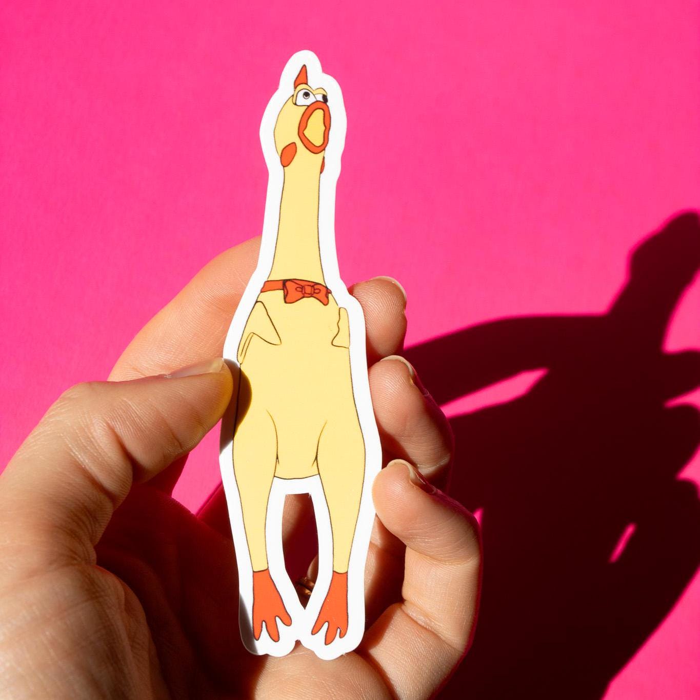 Screaming Rubber Chicken Vinyl Sticker